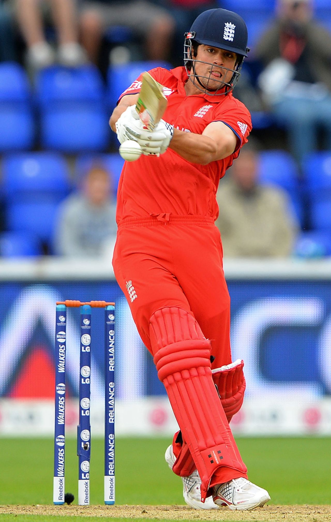 Alastair Cook pulls to the leg side, England v New Zealand, Champions Trophy, Group A, Cardiff, June 16, 2013
