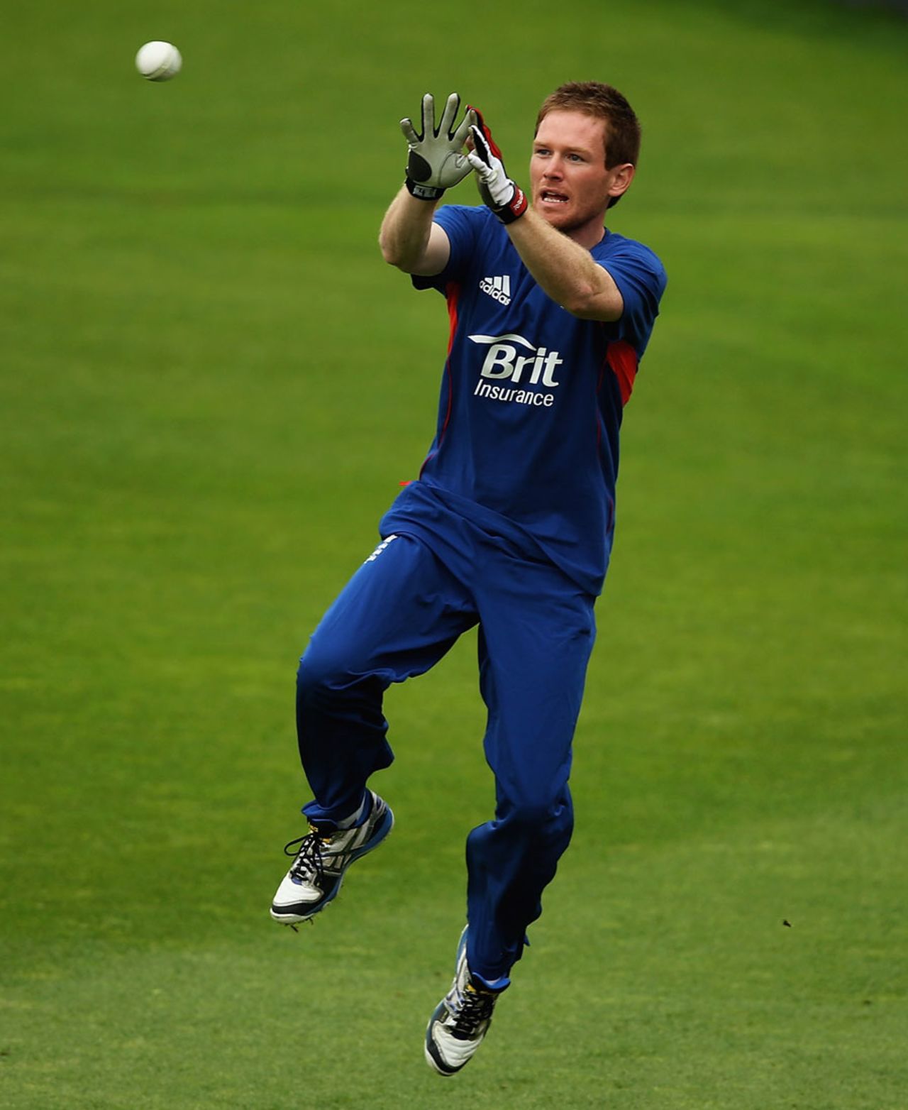 Eoin Morgan takes part in some fielding practice, London, June 18, 2013