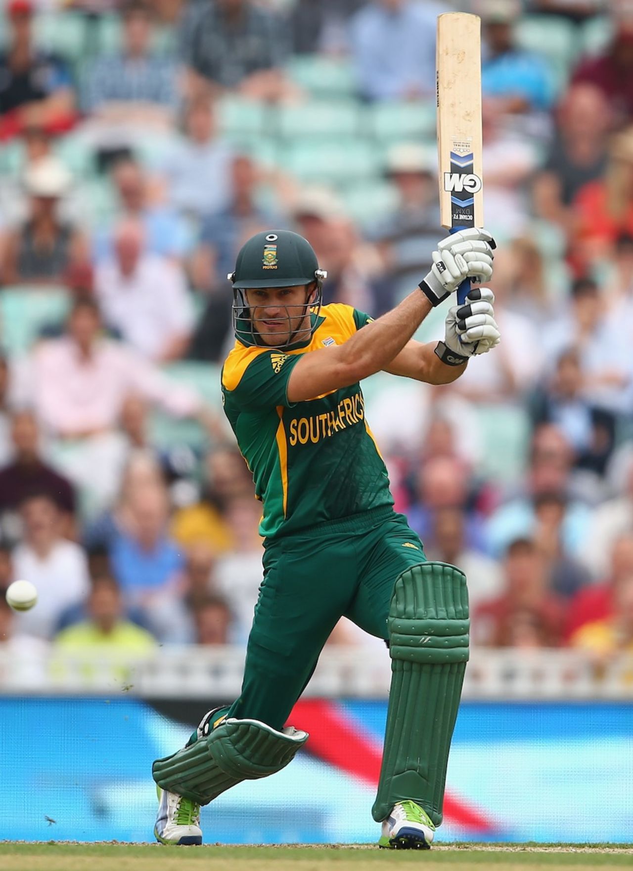 Faf du Plessis drives authoritatively, England v South Africa, 1st semi-final, Champions Trophy, The Oval, June 19, 2013