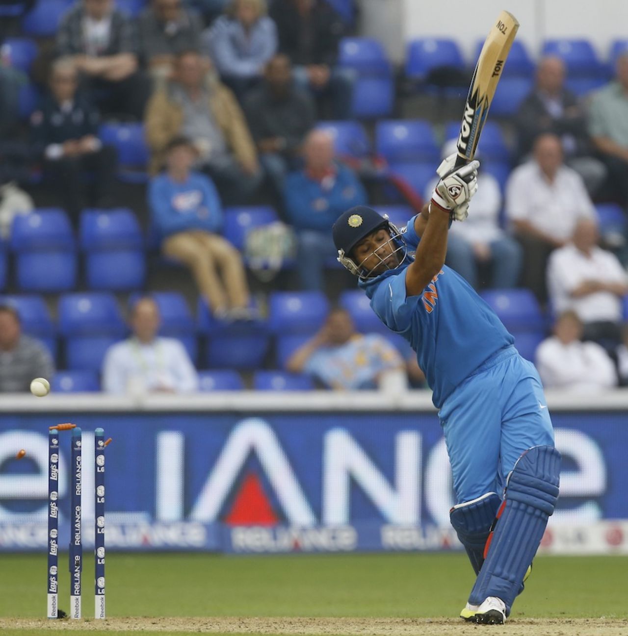 Rohit Sharma was bowled for 33, India v Sri Lanka, Champions Trophy, 2nd semi-final, Cardiff, June 20, 2013