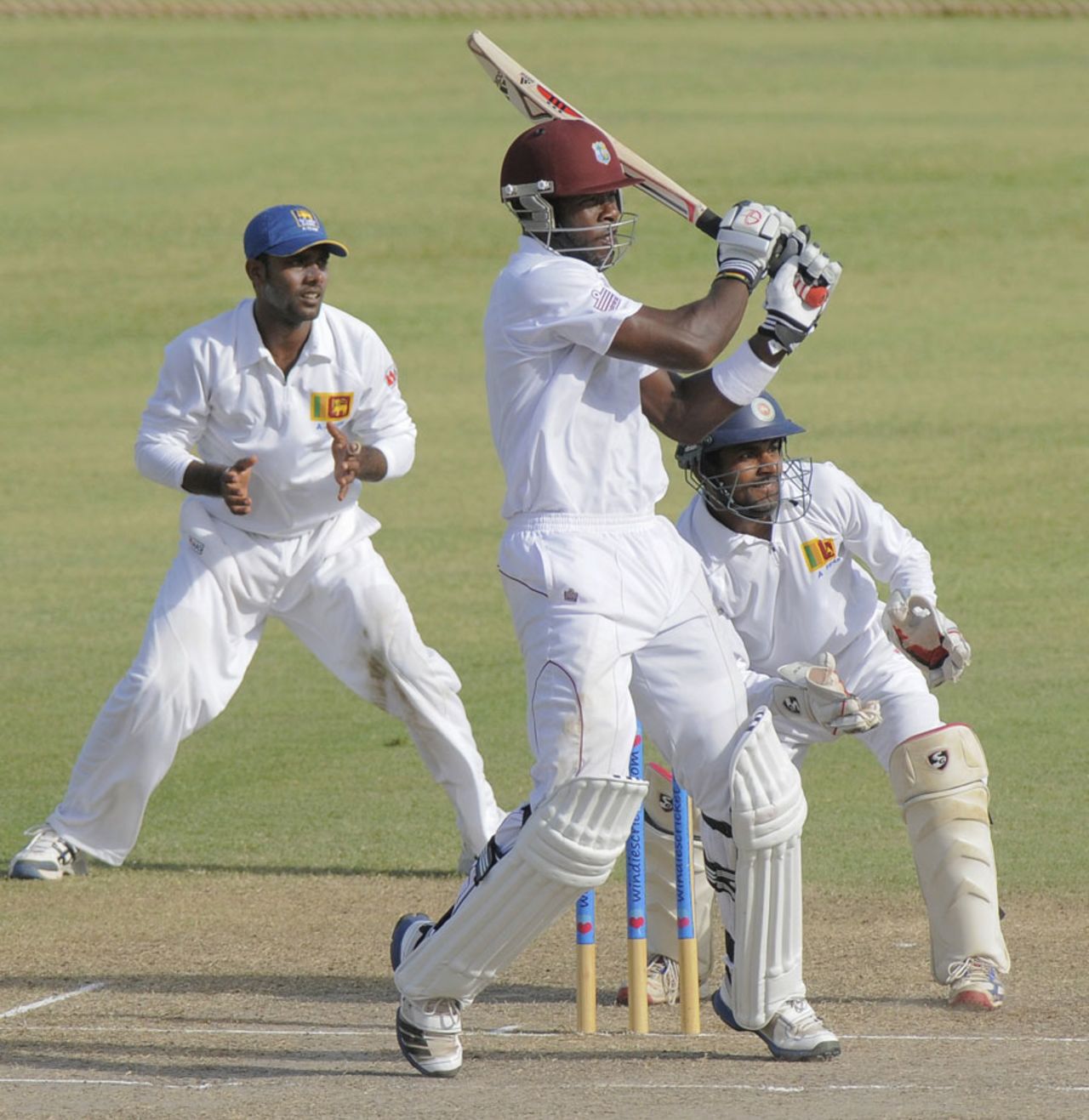 Kirk Edwards plays a pull shot, West Indies A v Sri Lanka A, 1st unofficial Test, 2nd day, St Kitts, June 6, 2013