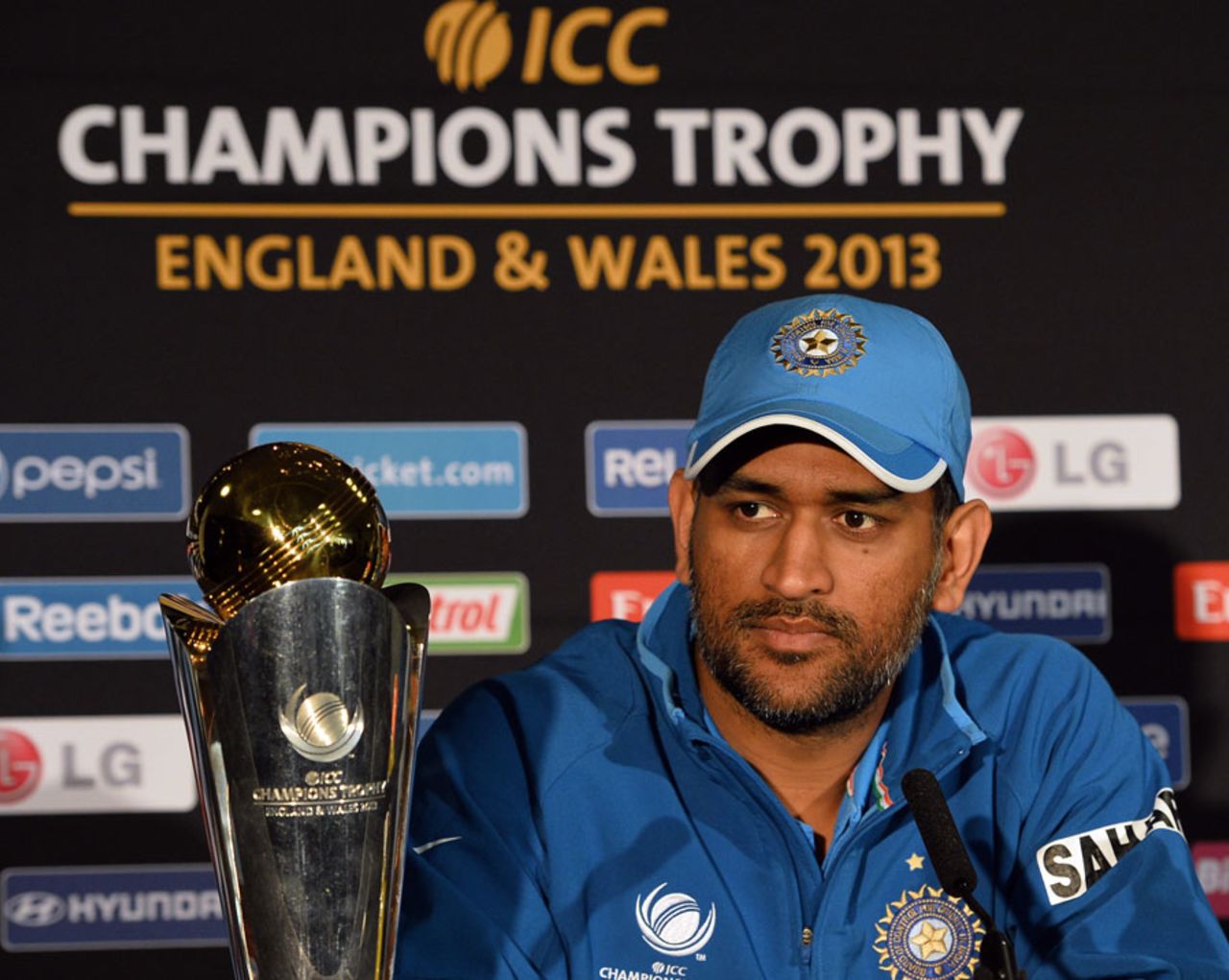 MS Dhoni during a pre-match press conference, England v India, Champions Trophy final, Edgbaston, June 22, 2013
