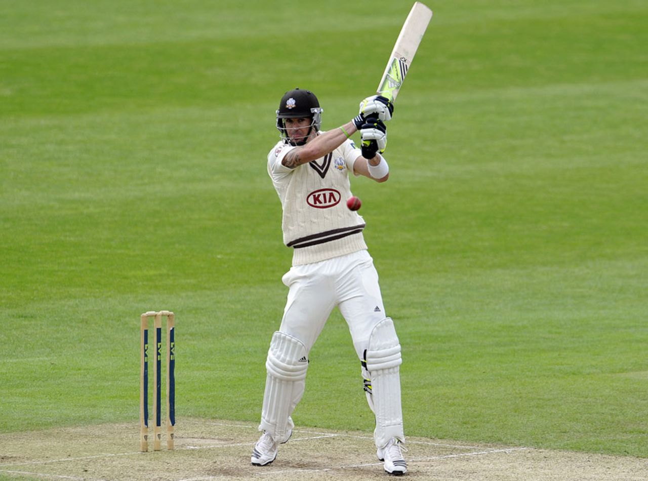 Kevin Pietersen cuts en route to a century, Yorkshire v Surrey, County Championship, Division One, Headingley, 3rd day, June, 23, 2013