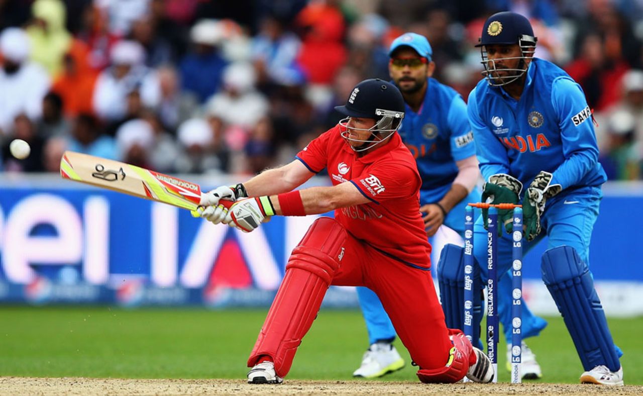 Ian Bell reverse-sweeps to the boundary, England v India, Champions Trophy final, Edgbaston, June 23, 2013