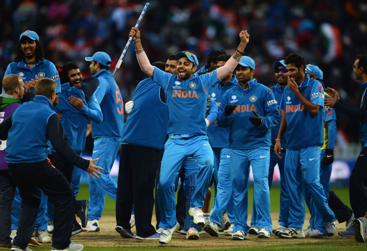 Virat Kohli does a jig after India secured the Champions Trophy, England v India, Champions Trophy final, Edgbaston, June 23, 2013