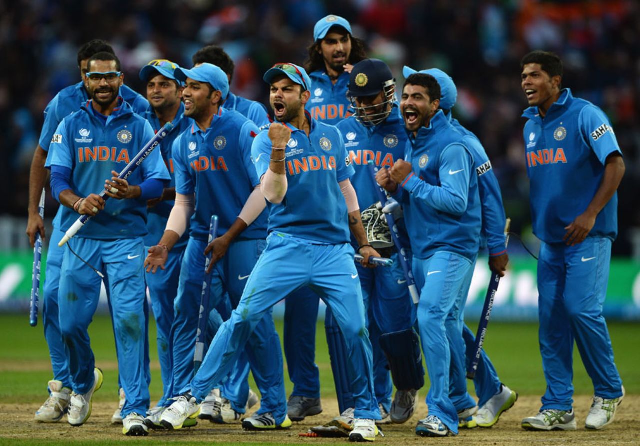 The jubilant Indian team after winning the Champions Trophy, England v India, Champions Trophy final, Edgbaston, June 23, 2013