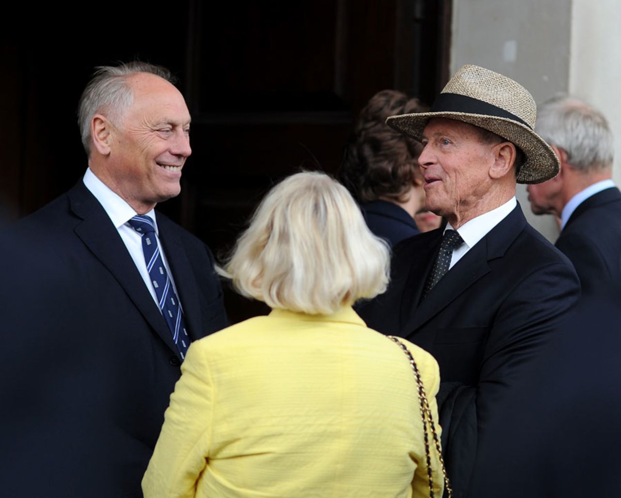Colin Graves and Geoffrey Boycott attend Tony Greig's memorial service, Trafalgar Square, London, June 24, 2013
