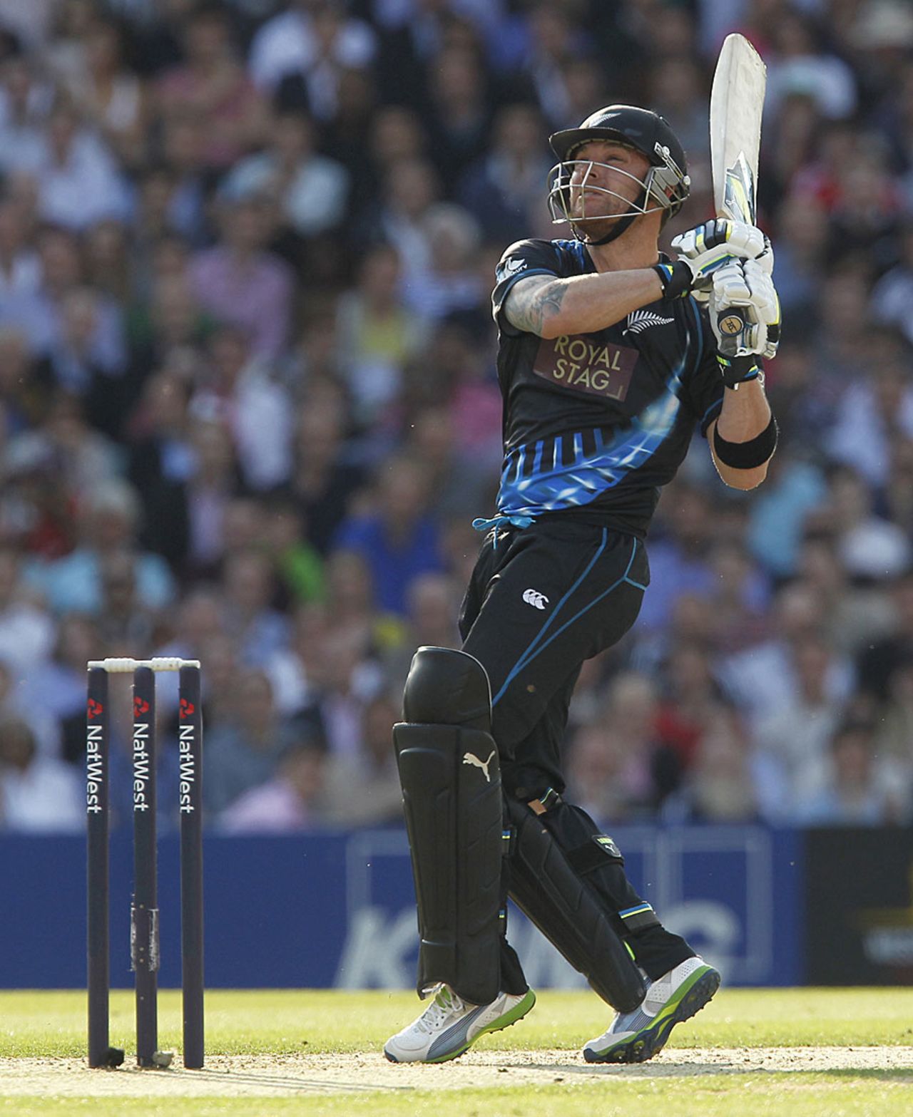 Brendon McCullum top edges a six, England v New Zealand, 1st T20, The Oval, June 25, 2013