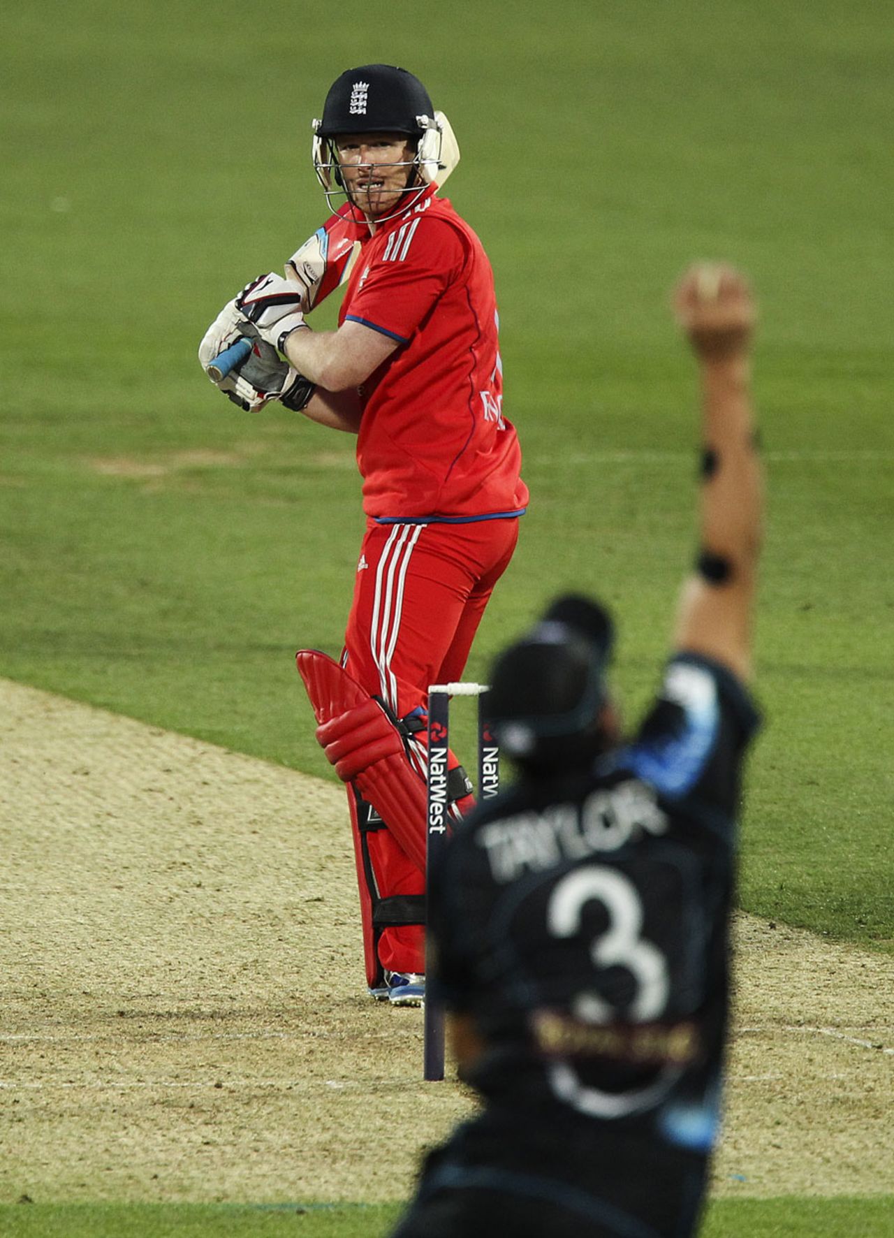 Ross Taylor reaches high to take Eoin Morgan at slip, England v New Zealand, 1st T20, The Oval, June 25, 2013