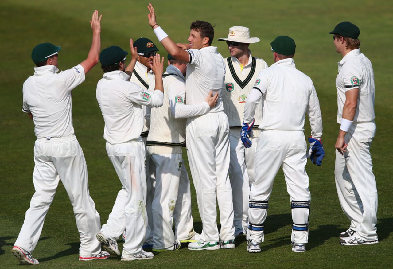 James Pattinson claimed four wickets, Somerset v Australians, Taunton, 1st day, June 26, 2013