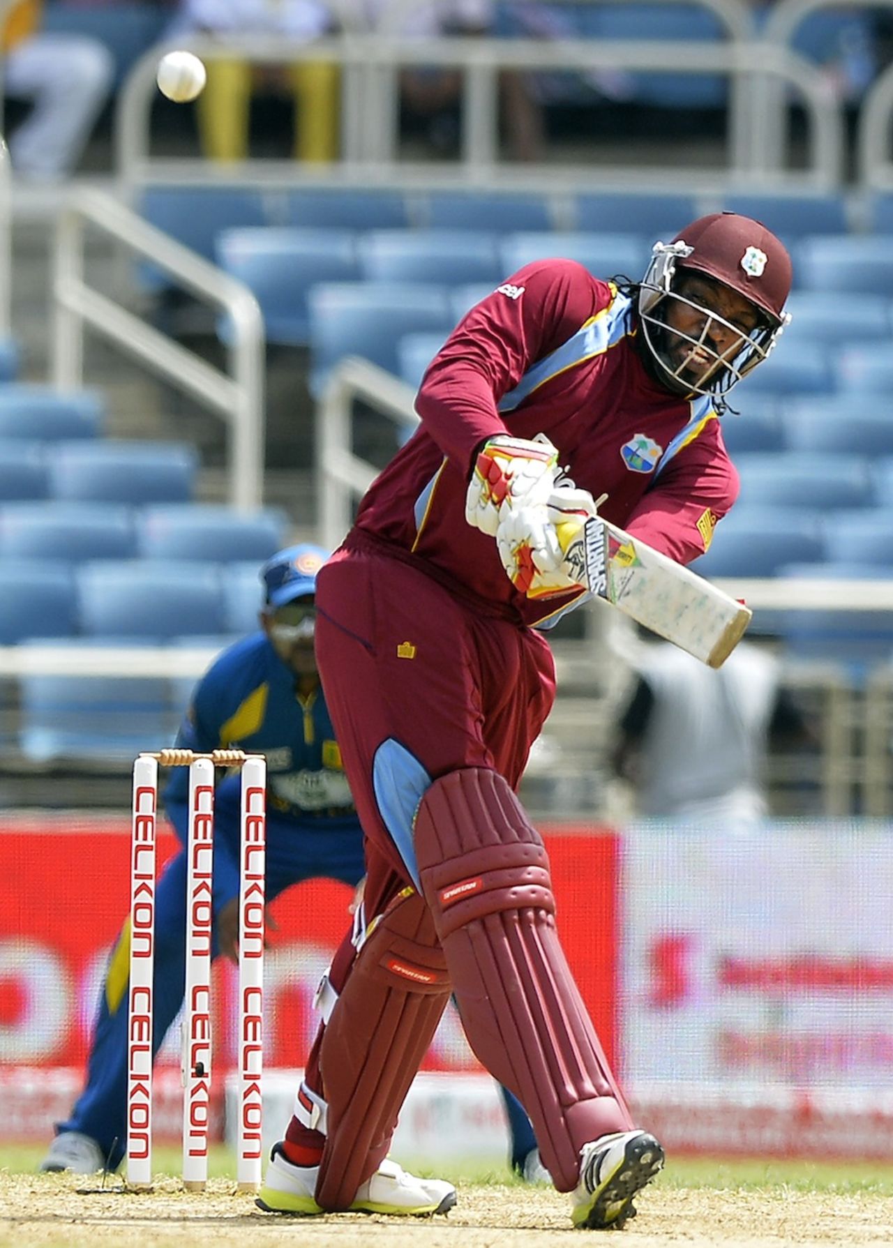 Chris Gayle clobbers one, West Indies v Sri Lanka, 1st ODI, Kingston, June 28, 2013