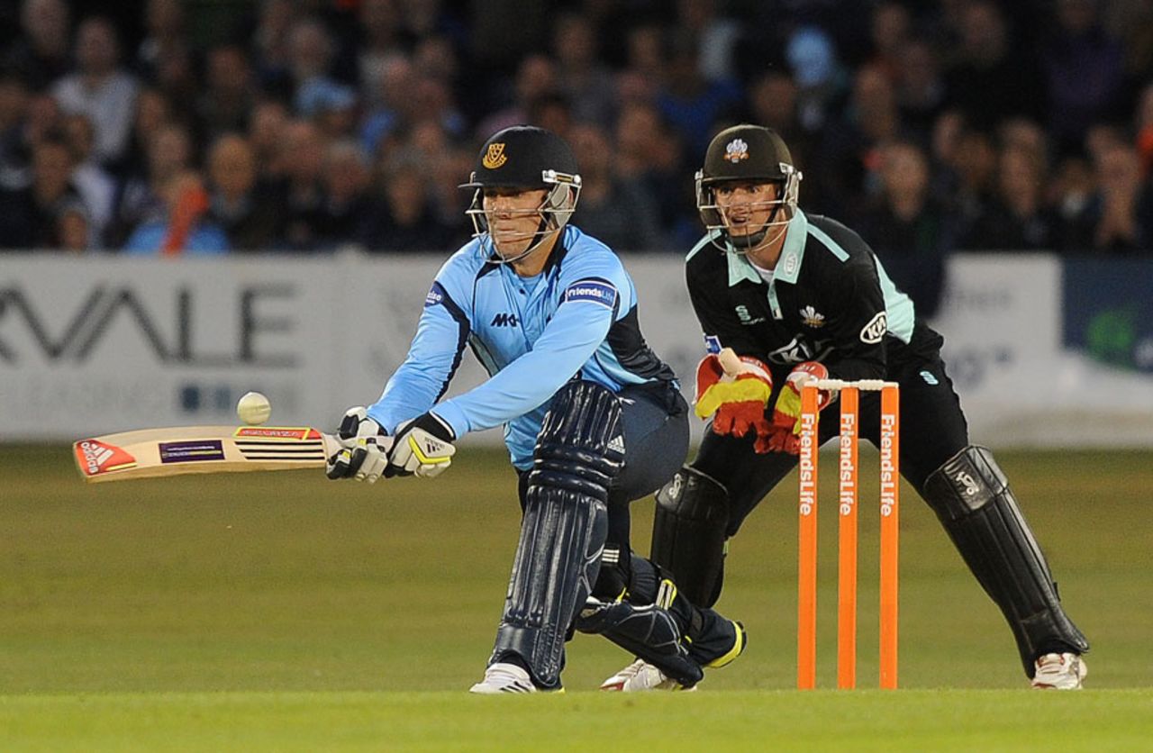 Rory Hamilton-Brown reverse sweeps, Sussex v Surrey, Friends Life t20, South Group, Hove, June, 28, 2013
