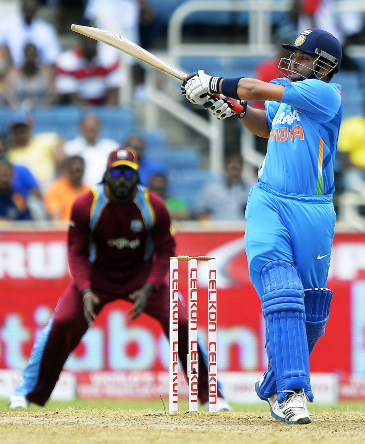 Suresh Raina pulls authoritatively , West Indies v India, West Indies tri-series, Kingston, June 30, 2013