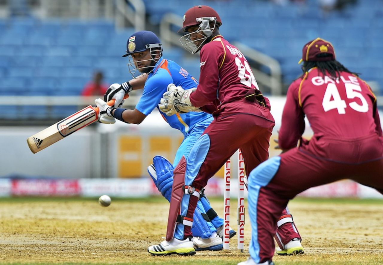 Suresh Raina cuts one fine, West Indies v India, West Indies tri-series, Kingston, June 30, 2013