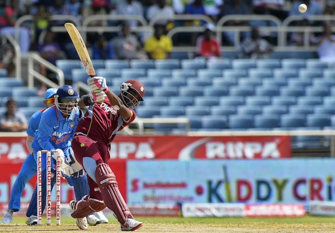 Darren Bravo takes the aerial route, West Indies v India, West Indies tri-series, Kingston, June 30, 2013