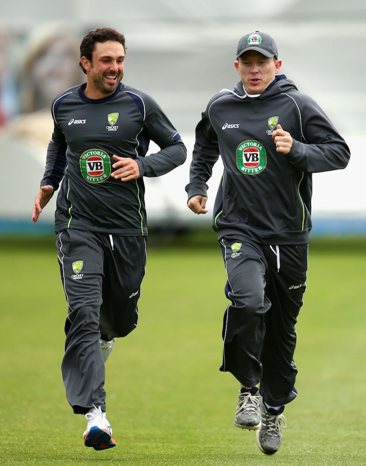Ed Cowan and Chris Rogers during a training session, Worcester, July 1, 2013