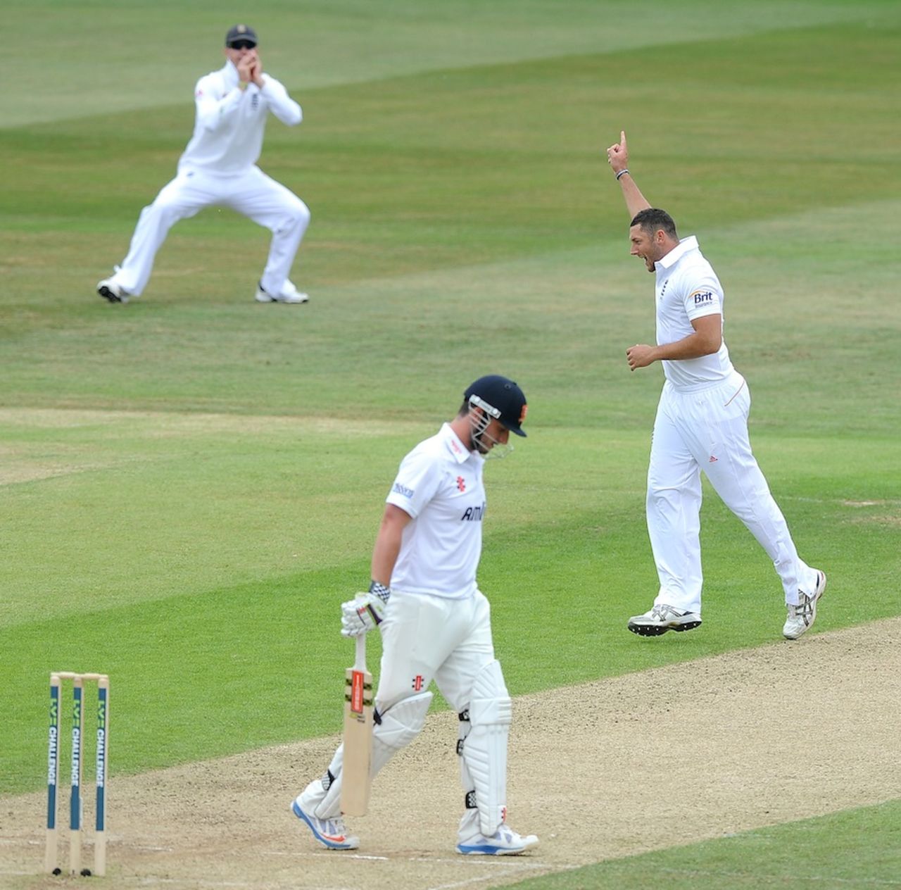 Tim Bresnan had Hamish Rutherford caught at extra cover, Essex v England, 2nd day, Chelmsford, July 1, 2013