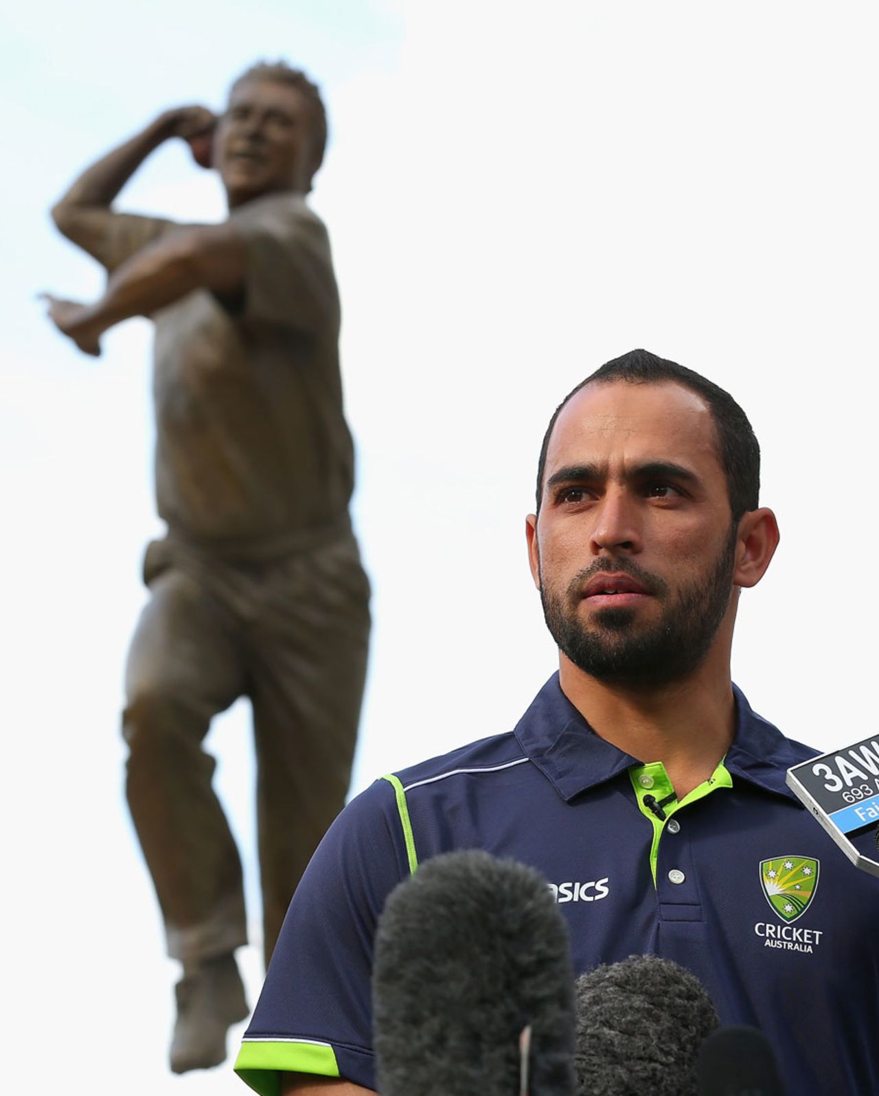 Fawad Ahmed talks to the media, Melbourne Cricket Ground, July 2, 2013