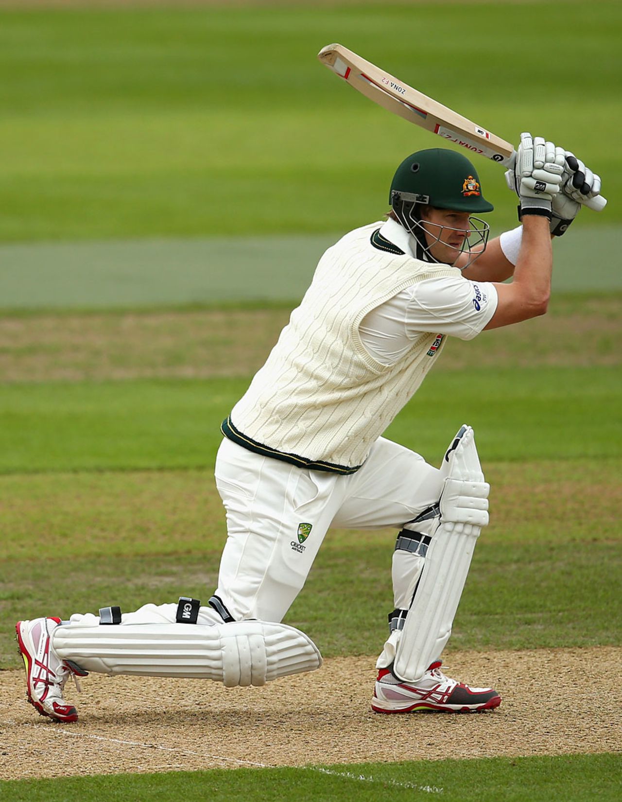 Shane Watson drives during his brisk start, Worcestershire v Australians, Tour Match, New Road, 1st day, July 2, 2013