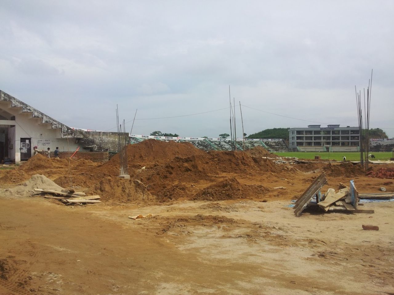 The Sylhet stadium, which needs to be ready for the World T20 next year, is under-construction, Sylhet, July 2, 2013