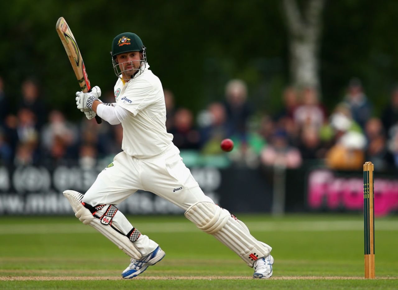 Ed Cowan started slowly before reaching fifty, Worcestershire v Australians, Tour Match, New Road, 1st day, July 2, 2013