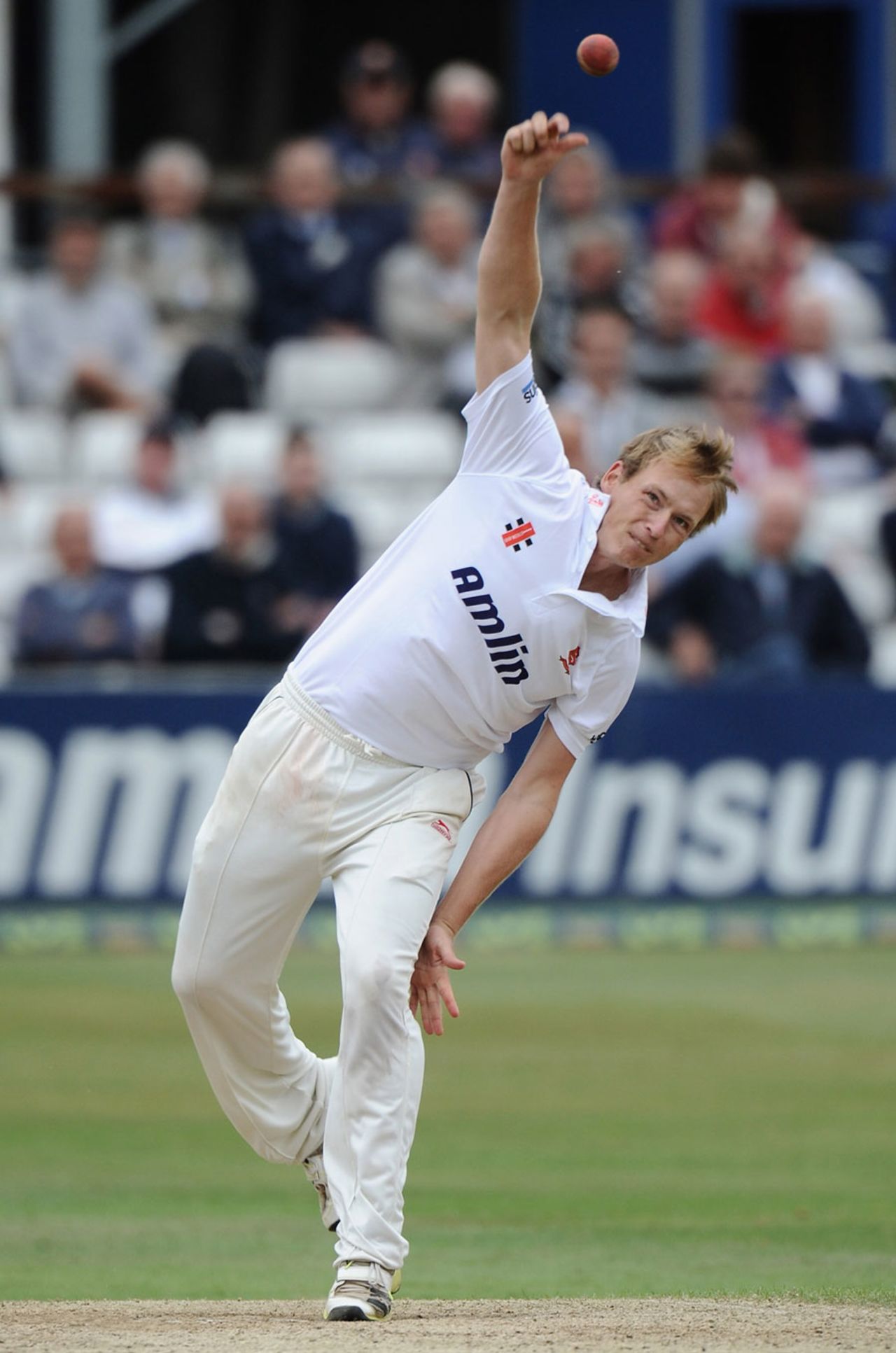 Tom Westley was called upon to bowl his offspin, Essex v England, 3rd day, Chelmsford, July 2, 2013