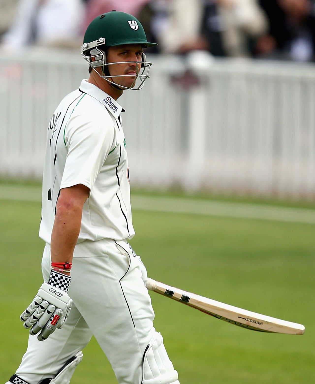 Nick Compton walks off after being dismissed, Worcestershire v Australians, Tour match, New Road, 2nd day, July 3, 2013