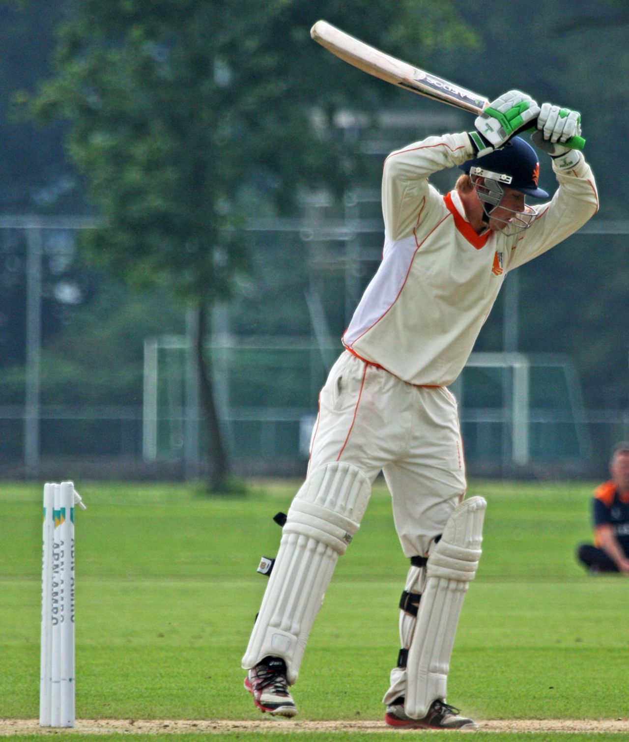James Gruijters was bowled by Max Sorensen for 5, Netherlands v Ireland, ICC Intercontinental Cup, 3rd day, Deventer, July 3, 2013