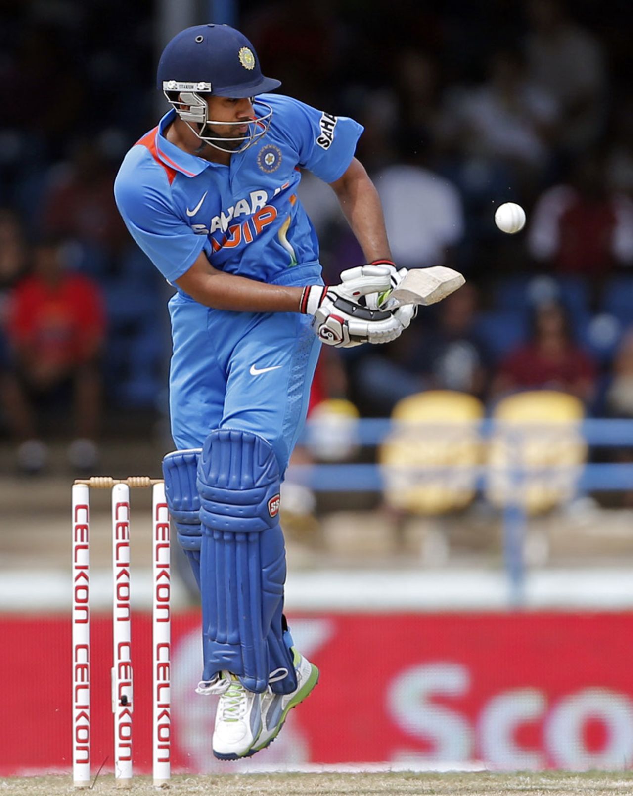 Rohit Sharma plays the ball off his hip, West Indies v India, West Indies tri-series, Port-of-Spain, July 5, 2013