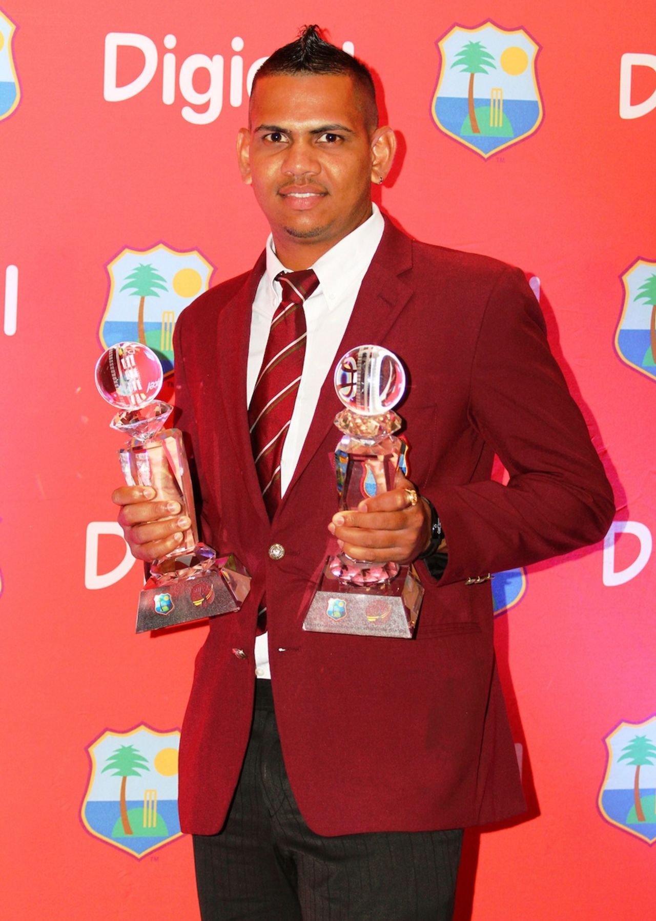 Sunil Narine was named the West Indies T20 cricketer of the Year, Port-of-Spain, July 4, 2013