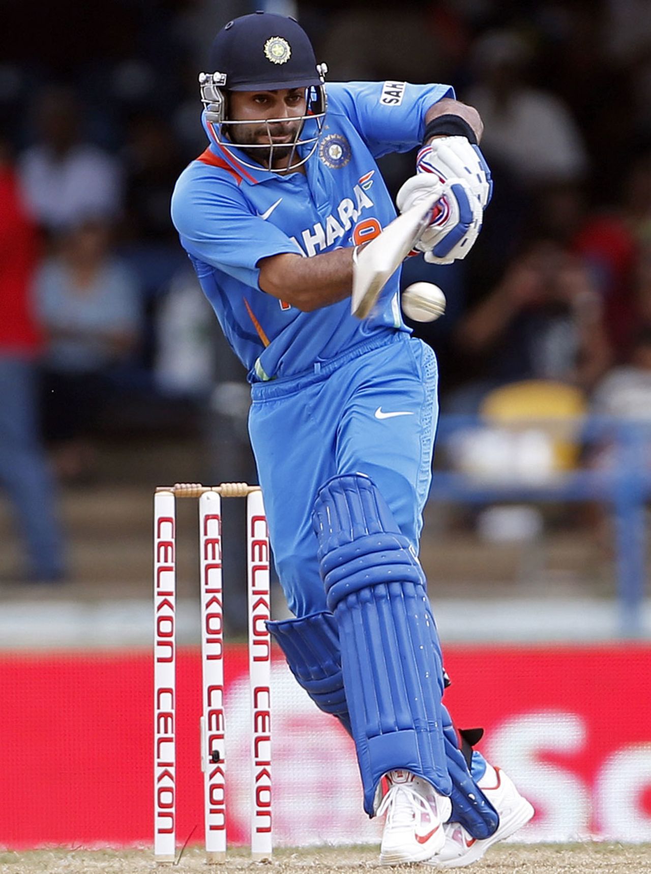 Virat Kohli plays a pull shot, West Indies v India, West Indies tri-series, Port of Spain, July 5, 2013
