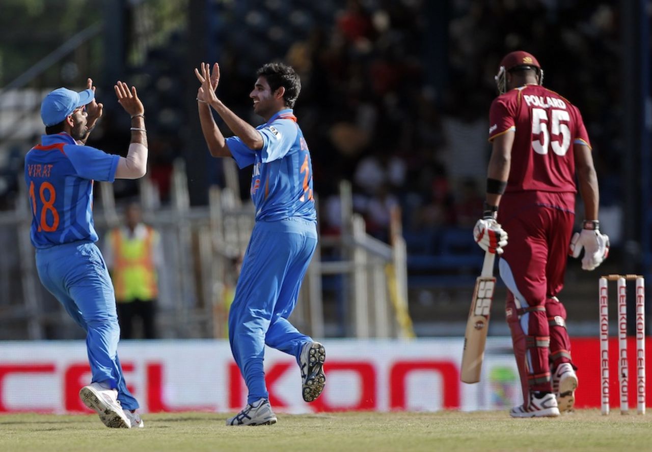 Bhuvneshwar Kumar picked up three wickets, West Indies v India, West Indies tri-series, Port of Spain, July 5, 2013