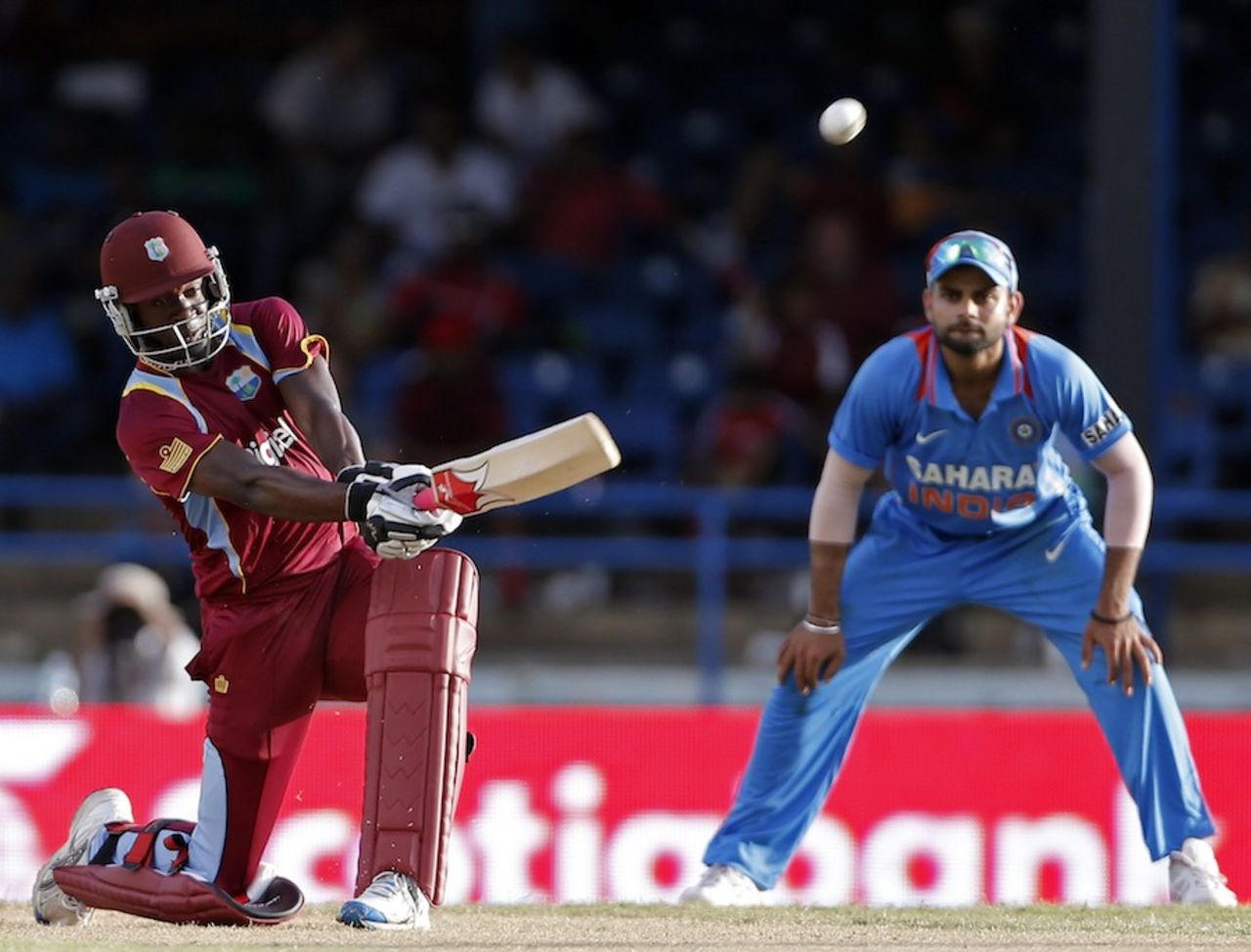 Kemar Roach made a personal best 34, West Indies v India, West Indies tri-series, Port of Spain, July 5, 2013