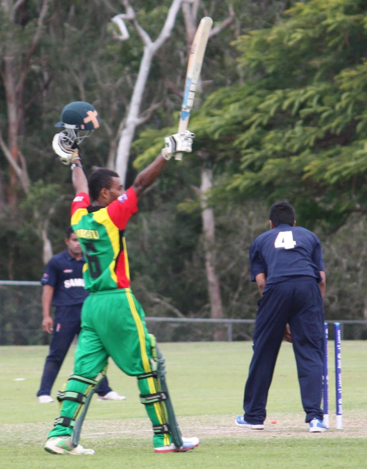 Ronald Tari made 102 off 166 balls, Samoa v Vanuatu, East Asia-Pacific Under-19 Championship, Buderim, July 5, 2013