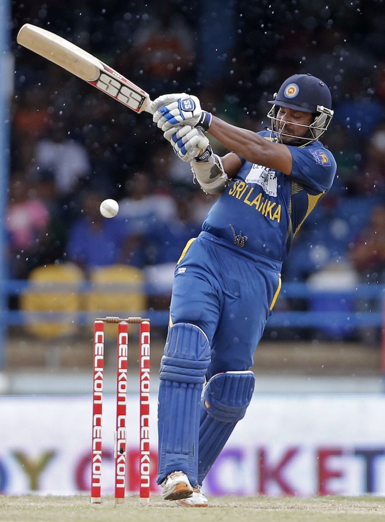 Kumar Sangakkara pulls off the back foot, West Indies v Sri Lanka, West Indies tri-series, Port of Spain, July 7, 2013