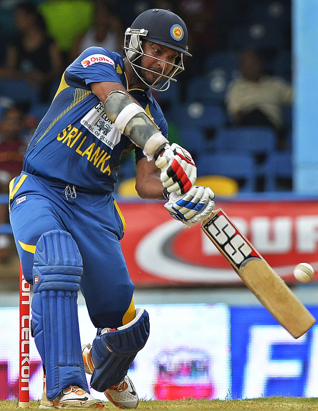 Kumar Sangakkara gave the Sri Lankan innings a late push, West Indies v Sri Lanka, West Indies tri-series, Port-of-Spain, July 8, 2013