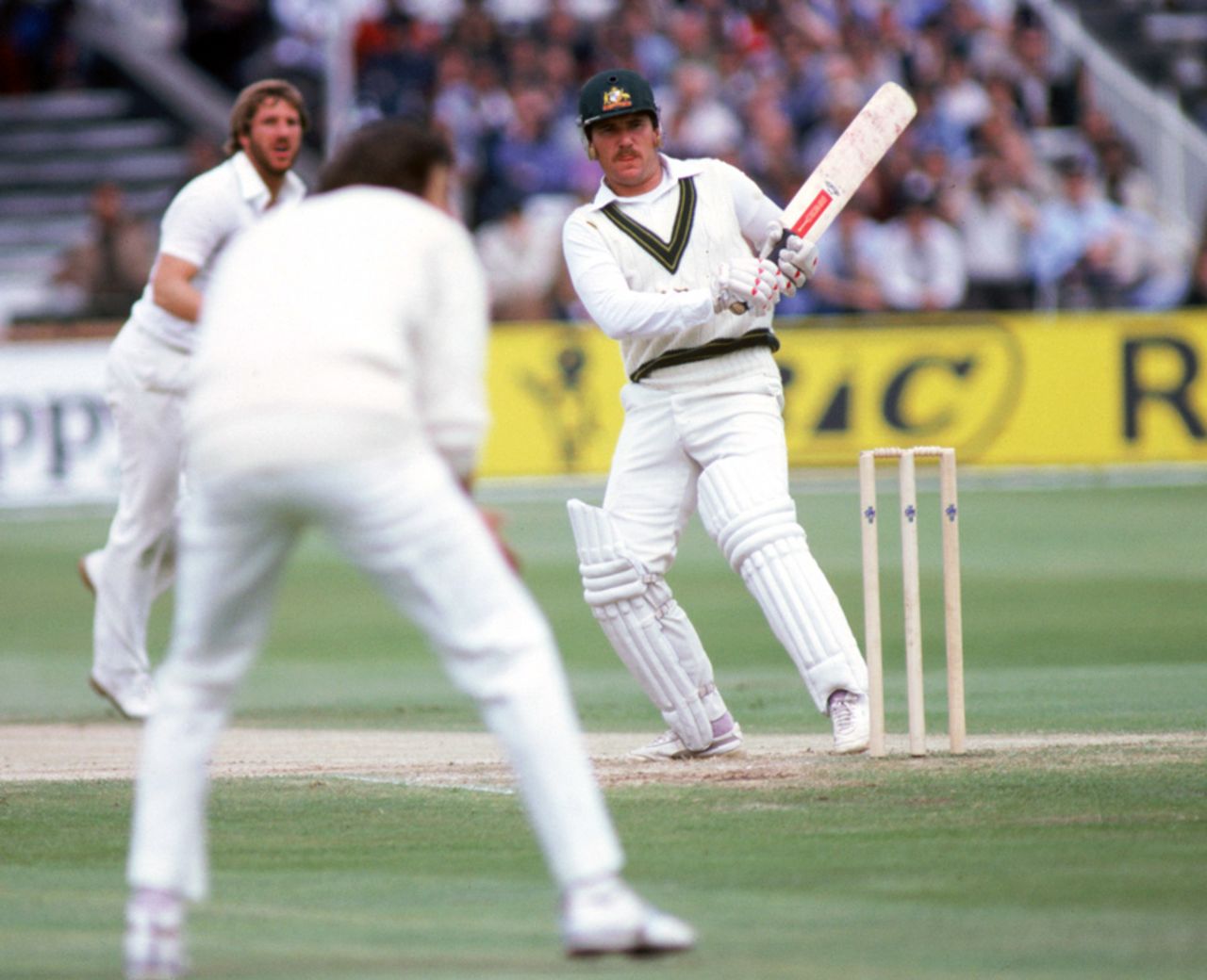 Allan Border top-scored in the match with 63, England v Australia, 1st Test, Trent Bridge, 2nd day, June 19, 1981