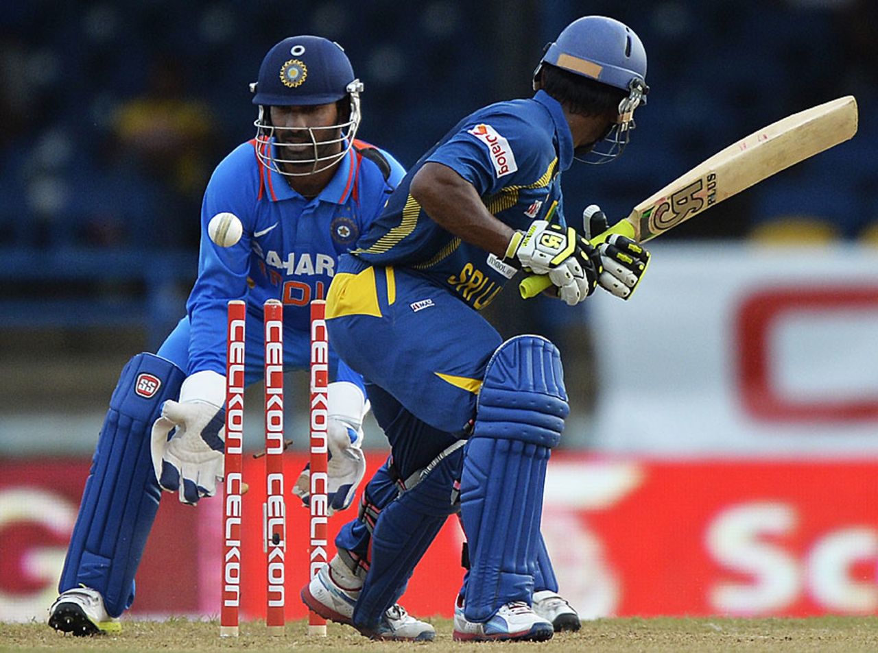 Jeevan Mendis fails to dig out a yorker from R Ashwin, India v Sri Lanka, West Indies tri-series, Port-of-Spain, July 9, 2013
