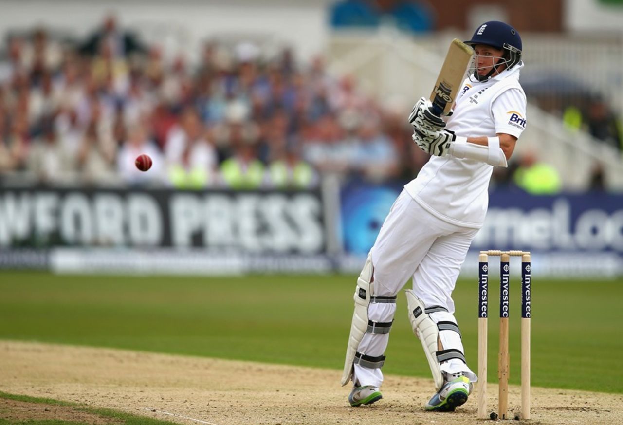 Joe Root pulls a ball early in his innings, England v Australia, 1st Investec Test, Trent Bridge, 1st day, July 10, 2013
