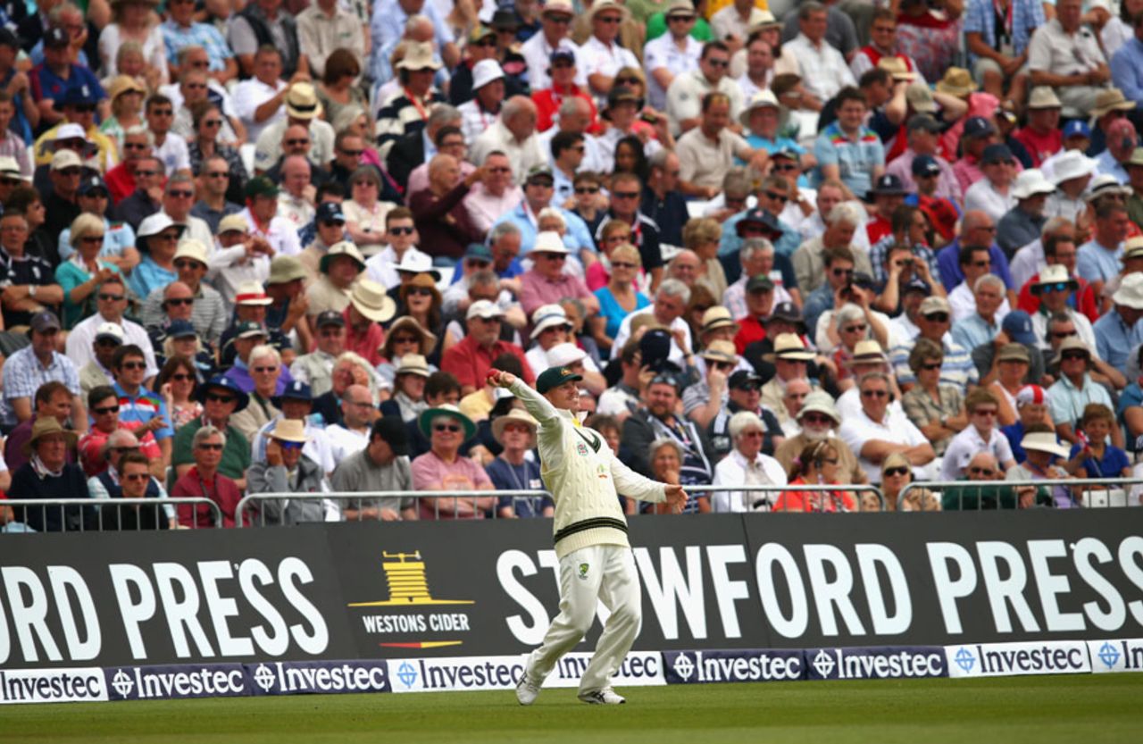 David Warner made an appearance as a substitute fielder, England v Australia, 1st Investec Test, Trent Bridge, 1st day, July 10, 2013