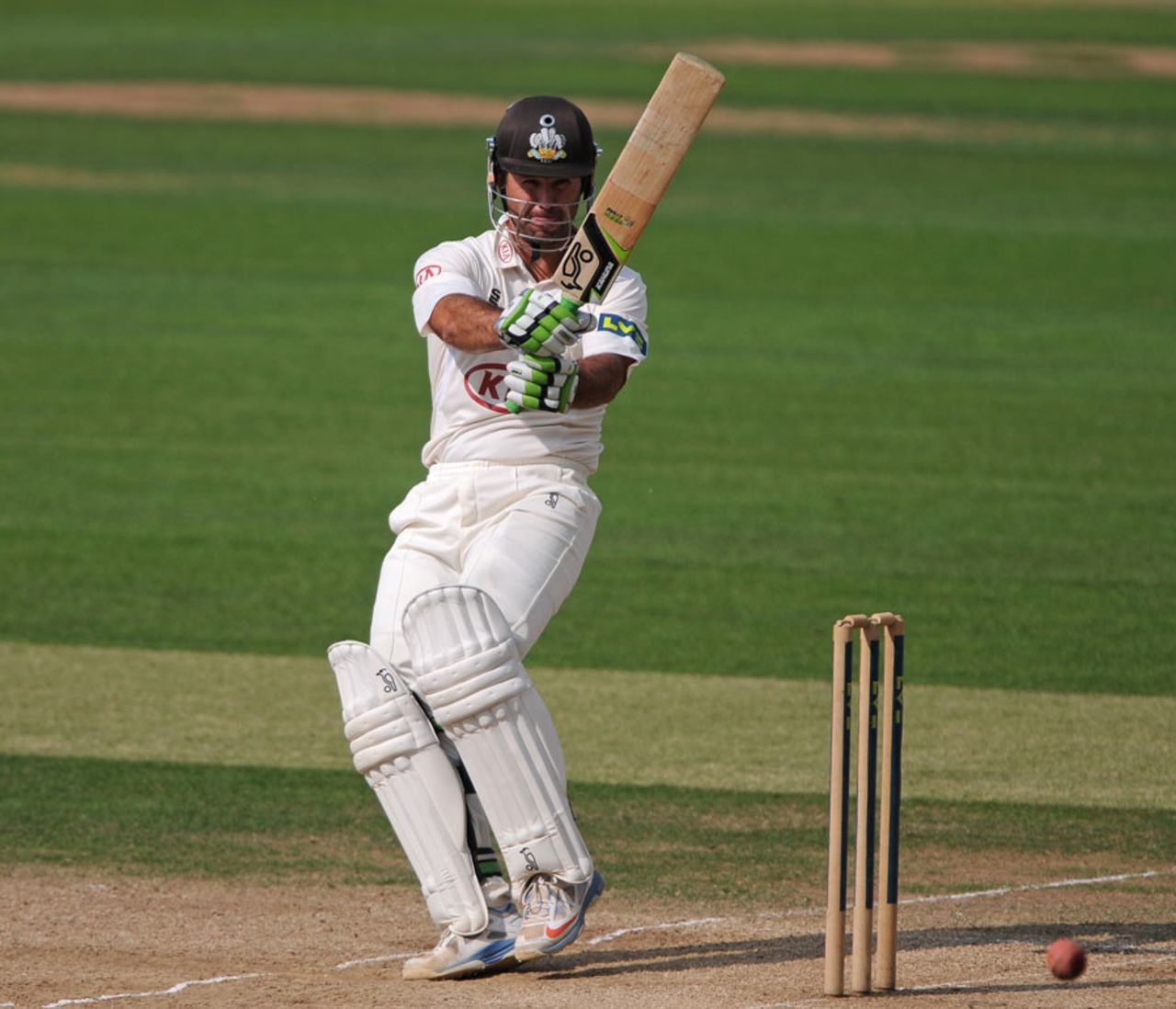 Ricky Ponting plays a trademark pull in his final first-class innings, Surrey v Nottinghamshire, County Championship, Division One, The Oval, 3rd day, July 10, 2013