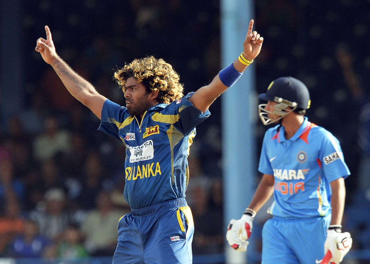 Lasith Malinga began poorly but was much better towards the death, India v Sri Lanka, tri-series final, Port-of-Spain, July 11, 2013