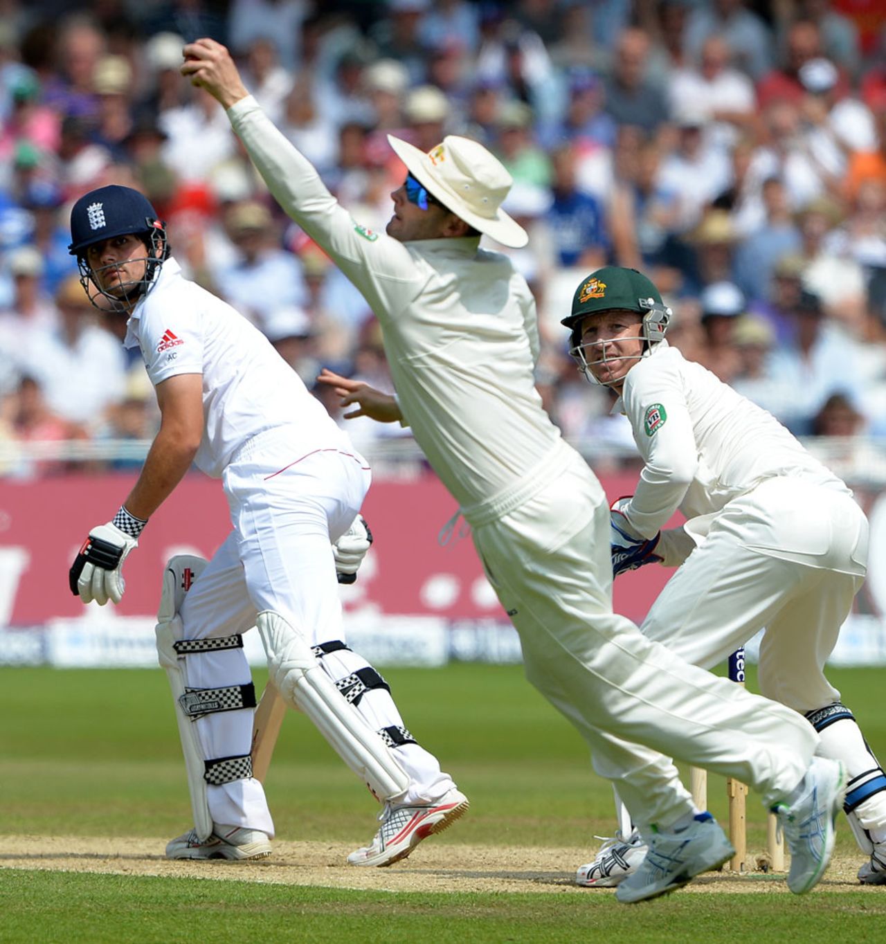 Michael Clarke took a brilliant catch to dismiss Alastair Cook, England v Australia, 1st Investec Test, Trent Bridge, 3rd day, July 12, 2013