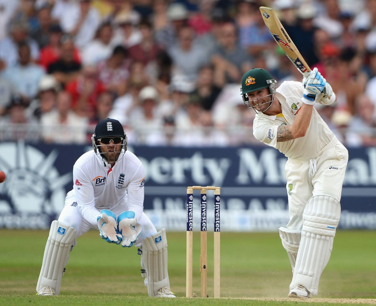 Michael Clarke made steady progress, England v Australia, 1st Investec Test, Trent Bridge, 4th day, July 13, 2013