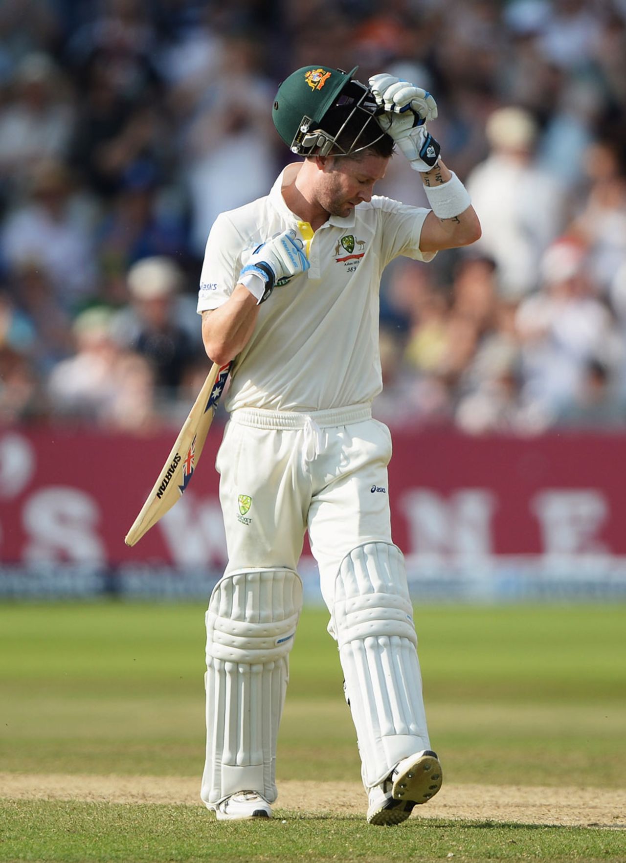 Michael Clarke walks off having been given out caught behind, England v Australia, 1st Investec Test, Trent Bridge, 4th day, July 13, 2013