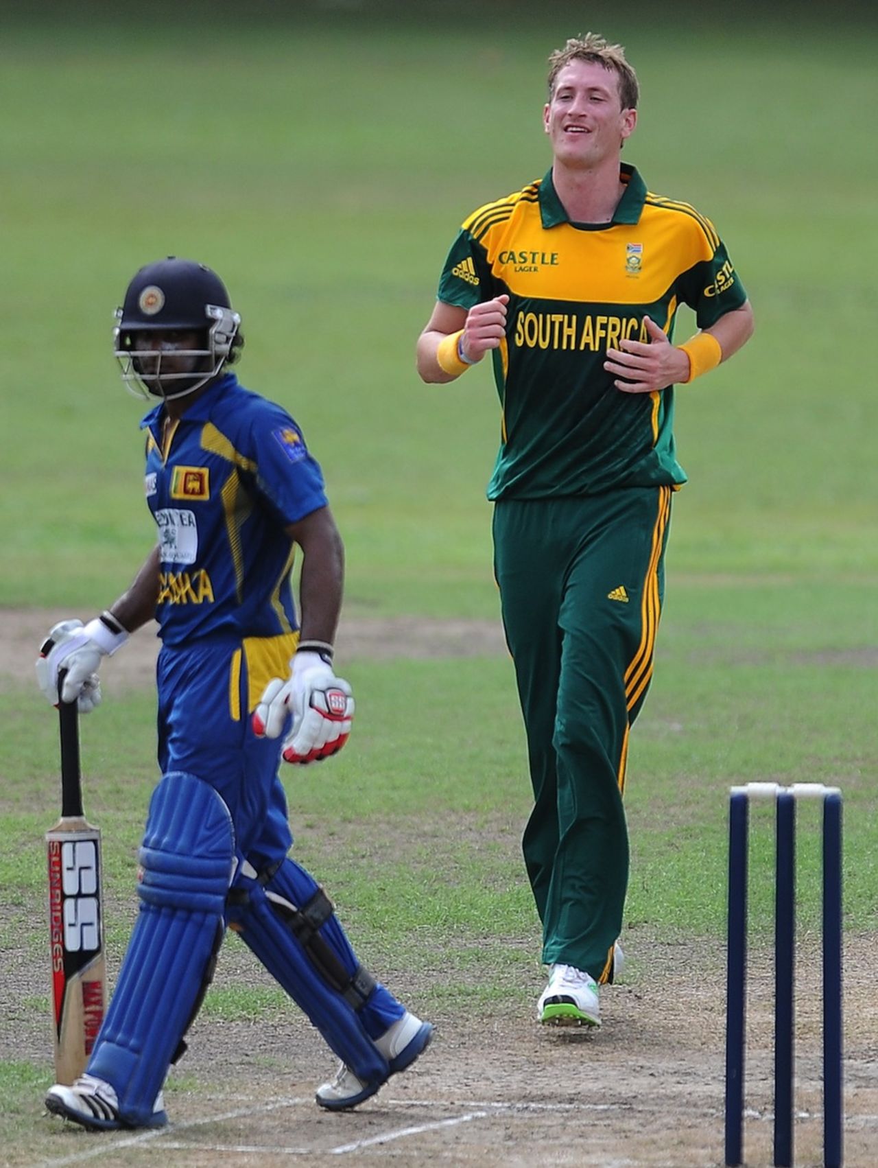 Chris Morris dismissed Kusal Perera for 23, Sri Lanka Cricket Board President's XI v South Africans, Colombo, Jul 17, 2013
