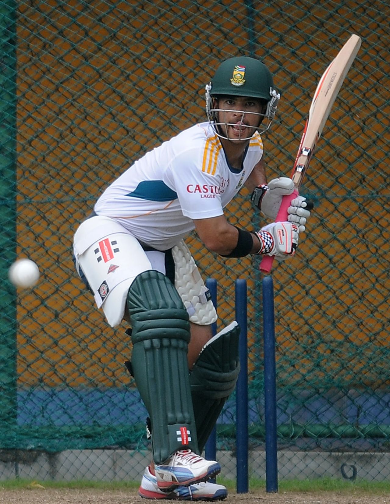 JP Duminy plays a shot during a practice session, Colombo, July 19, 2013