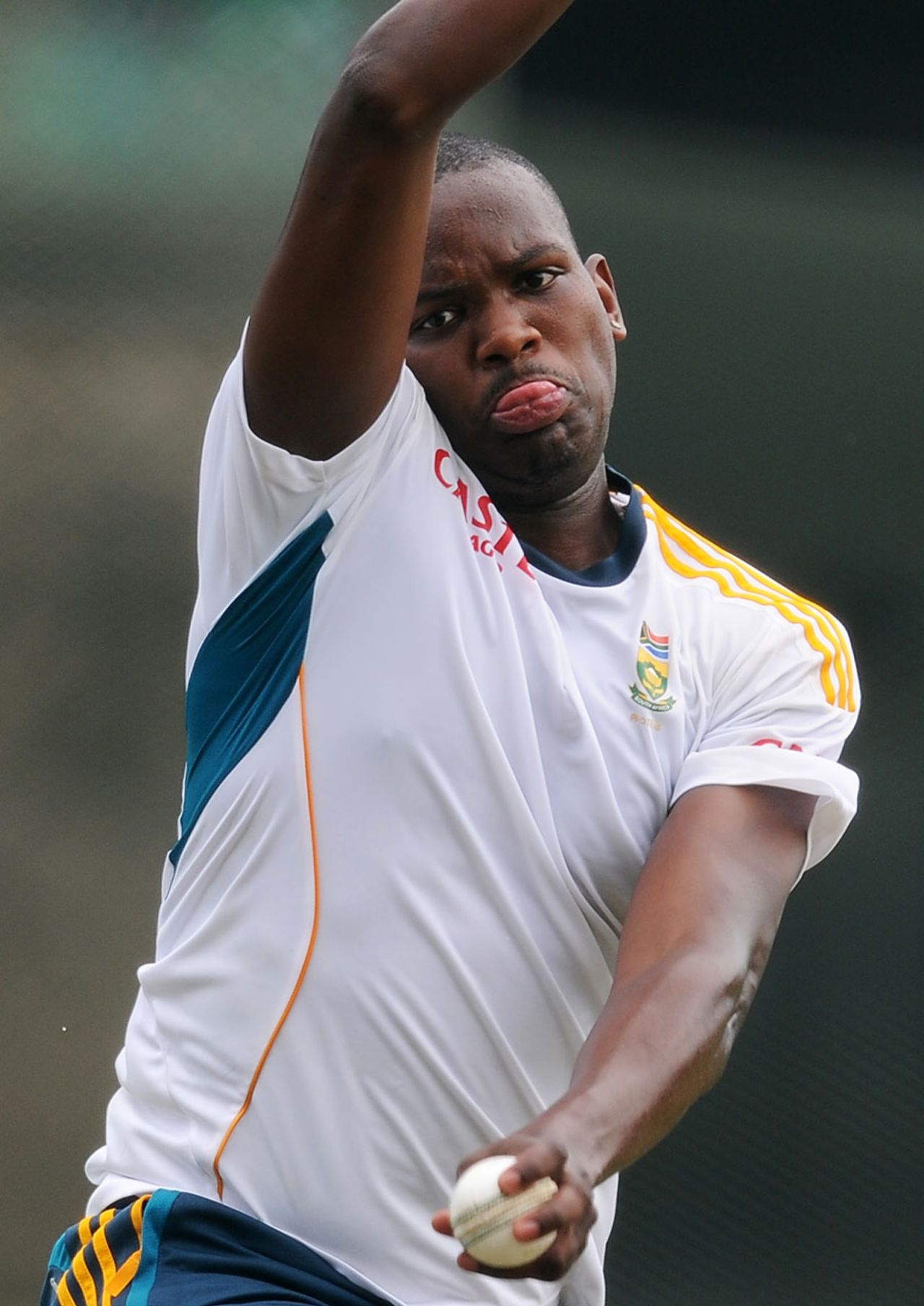 Lonwabo Tsotsobe at a practice session before the first ODI, Colombo, July 19, 2013