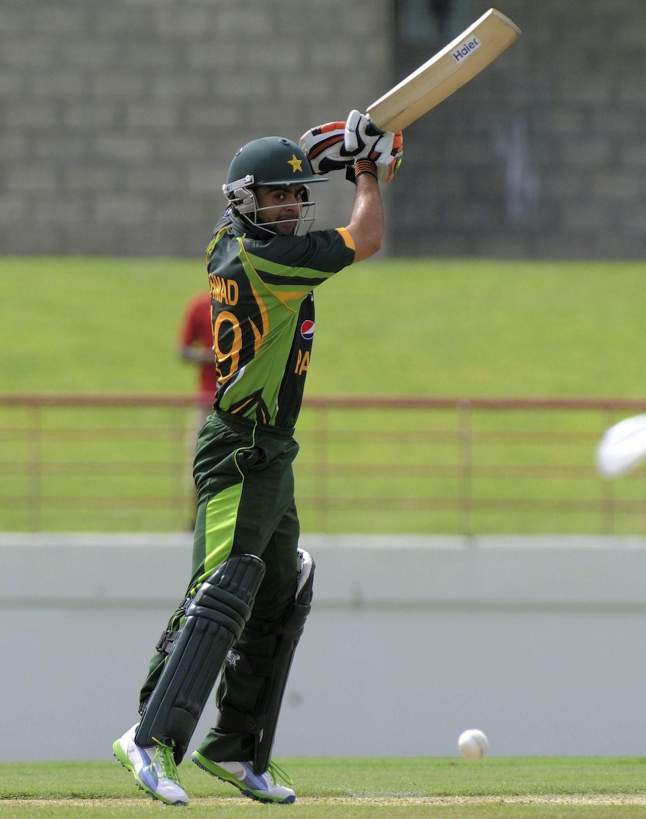 Ahmed Shehzad guides one behind square on the off side, West Indies v Pakistan, 3rd ODI, St Lucia, July 19, 2013