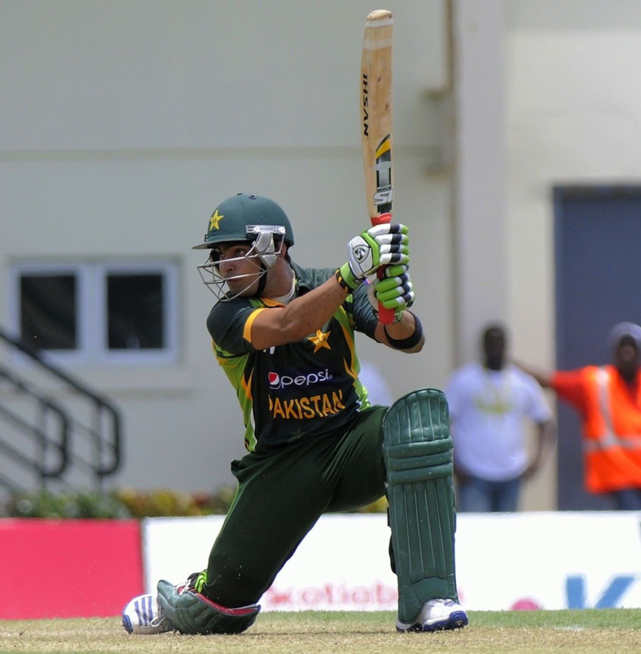 Umar Akmal crashes one through off side, West Indies v Pakistan, 3rd ODI, St Lucia, July 19, 2013